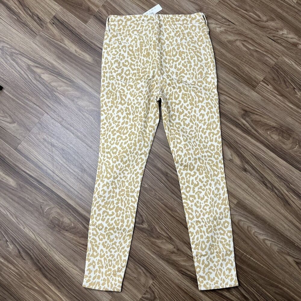 J. Crew Size 28 Jeans 10" High Rise Toothpick Animal Print Safari Leopard NEW - Picture 13 of 15